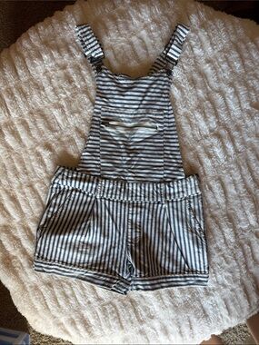 Striped COTTON Blue and White Overalls Shorts